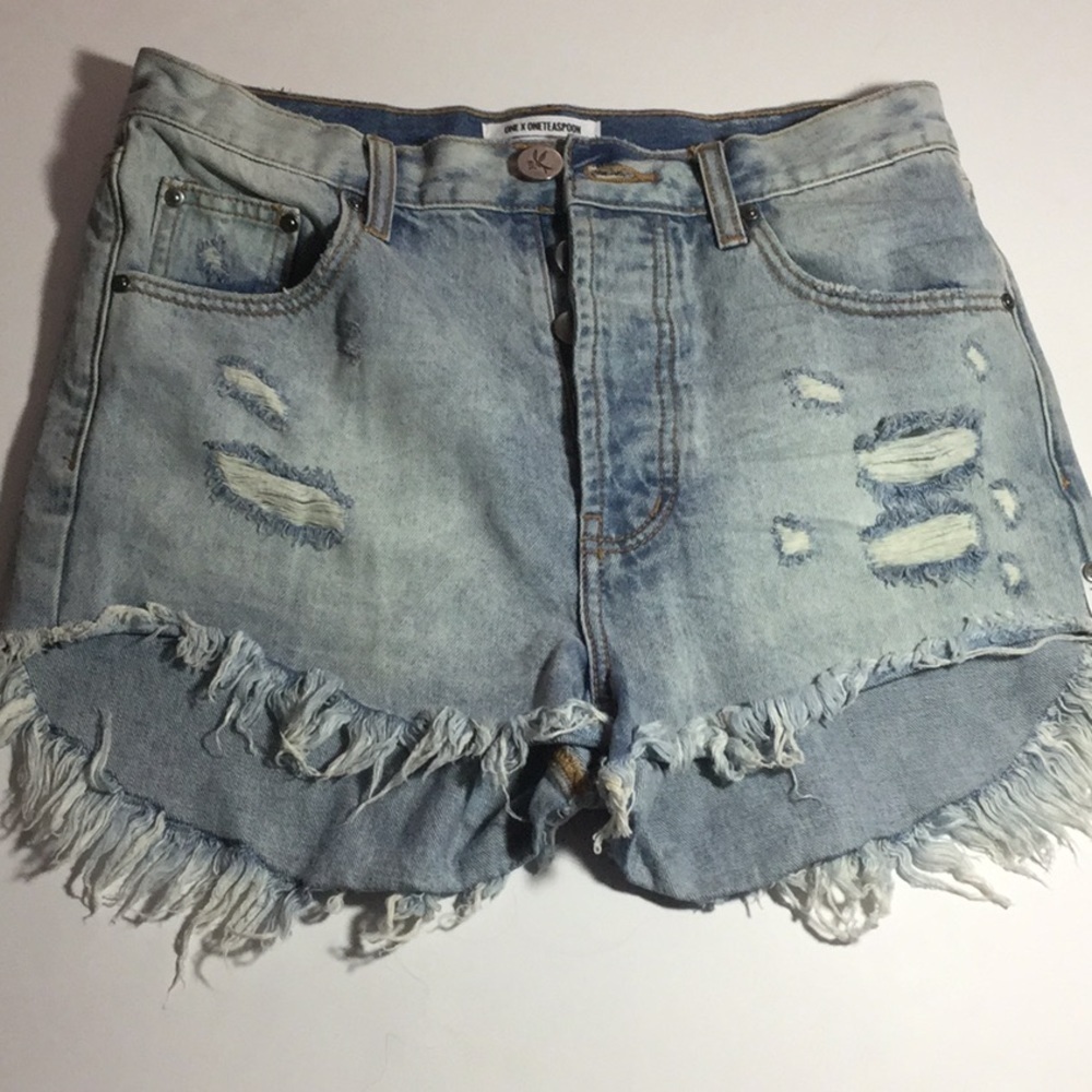 One Teaspoon Blue Hart Outlaw Shorts 25 Runs BIG